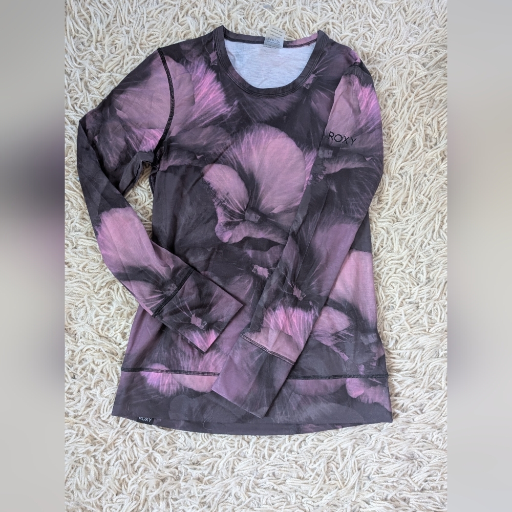 Roxy Women's Pink and Black Long Sleeve Top